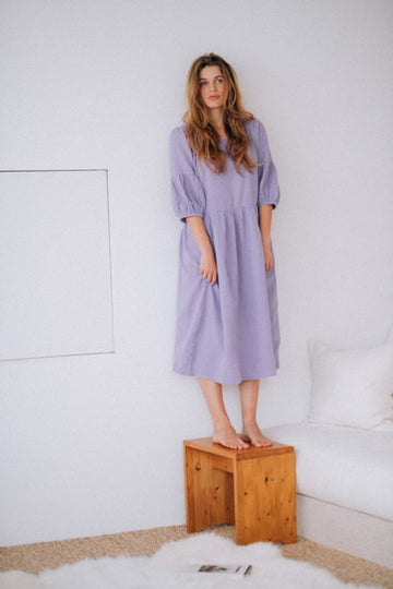Vero Cotton Gause Dress Violette